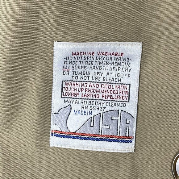 Vtg Andhurst Trench Coat Mens 42R Khaki Borg Zip Out Faux Fur Pile Lining USA - Picture 13 of 16